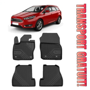 Ford Focus III Din 03.2011 - 08.2018, Combi , Set Covorase Auto Tip Tavita Premium 3D, din cauciuc