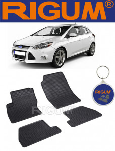 Ford Focus III, Hatchback, fabricat din 03.2011 - 08.2018, set covorase auto dedicate, din cauciuc 100% Premium accesorii pentru autoturismul tau - masina v156444
