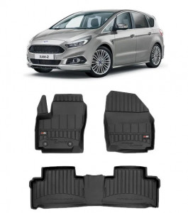 Ford S-Max I, Van, Din 05.2006 - 08.2015 , Set Covorase Auto Tip Tavita Premium 3D, din cauciuc accesorii pentru autoturismul tau - masina v171612