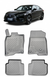 Honda CIVIc Xi Hybrid E:Hev Din 10.2022 - Prezent, Hatchback , Set Covorase Auto Tip Tavita Premium 3D, din cauciuc accesorii pentru autoturismul tau - masina v164165