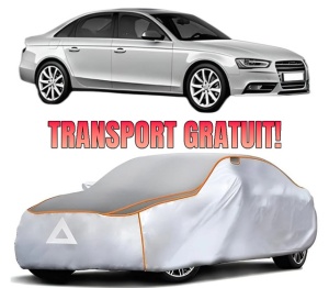 Husa Prelata Antigrindina Auto AUDI A4 B8 (8K2) din 2007-2015, Protectie auto contra intemperiilor la grindina, Waterproof, 4x Stickere auto AUDI