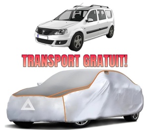 Husa Prelata Antigrindina Auto DACIA LOGAN MCV II din 2013-2019, Protectie auto contra intemperiilor la grindina, Waterproof, 4x Stickere auto DACIA