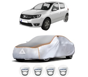 Husa Prelata Antigrindina Auto DACIA SANDERO II din 2012-2019, Protectie auto contra intemperiilor la grindina, Waterproof, 4x Stickere auto DACIA - Img 2