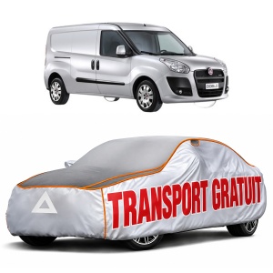 Husa Prelata Antigrindina Auto FIAT DOBLO Bus (263_) din 2010-2023, Protectie auto contra intemperiilor la grindina, Waterproof, 4x Stickere auto FIAT