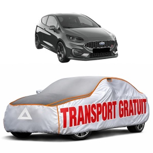 Husa Prelata Antigrindina Auto FORD FIESTA VII (HJ, HF) din 2017-2022, Protectie auto contra intemperiilor la grindina, Waterproof, 4x Stickere auto FORD