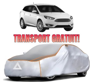 Husa Prelata Antigrindina Auto FORD FOCUS III Estate Van din 2012-2020, Protectie auto contra intemperiilor la grindina, Waterproof, 4x Stickere auto FORD