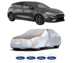 Husa Prelata Antigrindina Auto FORD FOCUS IV (HN) din 2018-2022, Protectie auto contra intemperiilor la grindina, Waterproof, 4x Stickere auto FORD - Img 2