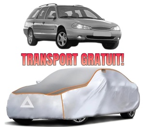 Husa Prelata Antigrindina Auto FORD MONDEO II Turnier (BNP) din 1996-2000, Protectie auto contra intemperiilor la grindina, Waterproof, 4x Stickere auto FORD