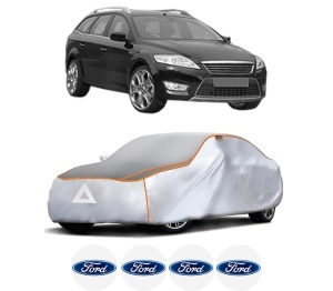 Husa Prelata Antigrindina Auto FORD MONDEO IV (BA7) din 2007-2015, Protectie auto contra intemperiilor la grindina, Waterproof, 4x Stickere auto FORD - Img 2