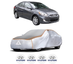 Husa Prelata Antigrindina Auto HYUNDAI ACCENT IV Saloon (RB) din 2010-2017, Protectie auto contra intemperiilor la grindina, Waterproof, 4x Stickere auto HYUNDAI - Img 2