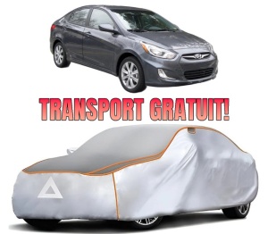 Husa Prelata Antigrindina Auto HYUNDAI ACCENT IV Saloon (RB) din 2010-2017, Protectie auto contra intemperiilor la grindina, Waterproof, 4x Stickere auto HYUNDAI