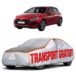 Husa Prelata Antigrindina Auto HYUNDAI i20 III (BC3, BI3) din 2020-2021, Protectie auto contra intemperiilor la grindina, Waterproof, 4x Stickere auto HYUNDAI