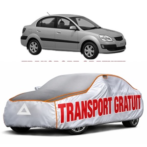 Husa Prelata Antigrindina Auto KIA RIO II Saloon (JB) din 2005-2011, Protectie auto contra intemperiilor la grindina, Waterproof, 4x Stickere auto KIA