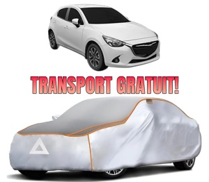 Husa Prelata Antigrindina Auto MAZDA 2 Hatchback (DL, DJ) din 2014-2021, Protectie auto contra intemperiilor la grindina, Waterproof, 4x Stickere auto MAZDA