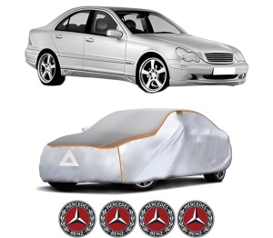 Husa Prelata Antigrindina Auto MERCEDES-BENZ C-CLASS (W203) din 2000-2007, Protectie auto contra intemperiilor la grindina, Waterproof, 4x Stickere auto MERCEDES-BENZ - Img 2