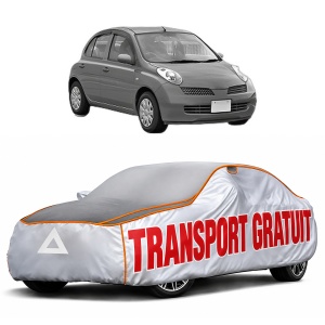 Husa Prelata Antigrindina Auto NISSAN MICRA III (K12) din 2002-2010, Protectie auto contra intemperiilor la grindina, Waterproof, 4x Stickere auto NISSAN