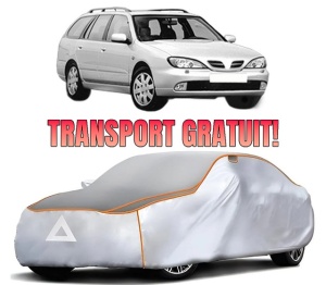 Husa Prelata Antigrindina Auto NISSAN PRIMERA Traveller (WP11) din 1996-2001, Protectie auto contra intemperiilor la grindina, Waterproof, 4x Stickere auto NISSAN
