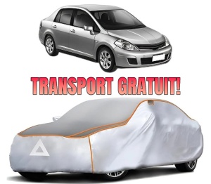 Husa Prelata Antigrindina Auto NISSAN TIIDA Saloon (SC11) din 2007-2012, Protectie auto contra intemperiilor la grindina, Waterproof, 4x Stickere auto NISSAN