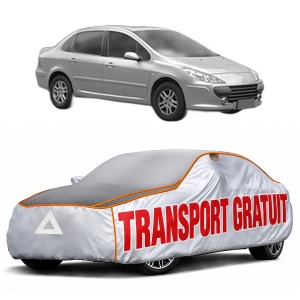 Husa Prelata Antigrindina Auto PEUGEOT 307 Saloon din 2006-2012, Protectie auto contra intemperiilor la grindina, Waterproof, 4x Stickere auto PEUGEOT