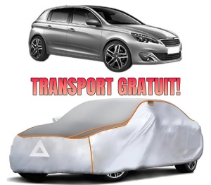 Husa Prelata Antigrindina Auto PEUGEOT 308 II (LB_, LP_, LW_, LH_, L3_) din 2013-2021, Protectie auto contra intemperiilor la grindina, Waterproof, 4x Stickere auto PEUGEOT