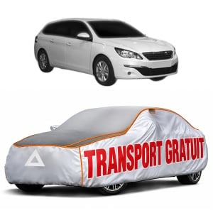 Husa Prelata Antigrindina Auto PEUGEOT 308 SW II Estate Van (LC_) din 2014-2021, Protectie auto contra intemperiilor la grindina, Waterproof, 4x Stickere auto PEUGEOT
