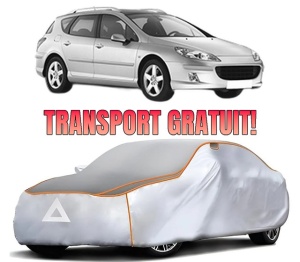Husa Prelata Antigrindina Auto PEUGEOT 407 SW (6E_, 6D_) din 2004-2010, Protectie auto contra intemperiilor la grindina, Waterproof, 4x Stickere auto PEUGEOT
