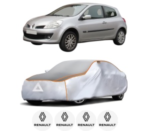 Husa Prelata Antigrindina Auto RENAULT CLIO III Hatchback Van (SB_, SR_) din 2005-2014, Protectie auto contra intemperiilor la grindina, Waterproof, 4x Stickere auto RENAULT - Img 2