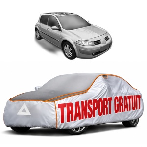 Husa Prelata Antigrindina Auto RENAULT MEGANE II Hatchback Van (KM0/2_) din 2003-2009, Protectie auto contra intemperiilor la grindina, Waterproof, 4x Stickere auto RENAULT