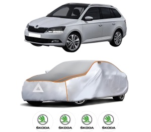 Husa Prelata Antigrindina Auto SKODA FABIA III Estate (NJ5) din 2014-2022, Protectie auto contra intemperiilor la grindina, Waterproof, 4x Stickere auto SKODA - Img 2