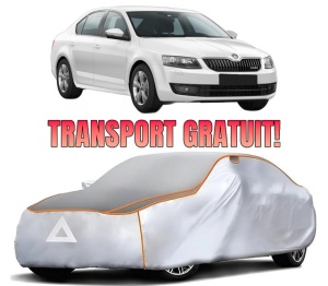 Husa Prelata Antigrindina Auto SKODA Octavia III (5E3, NL3, NR3) din 2012-2020, Protectie auto contra intemperiilor la grindina, Waterproof, 4x Stickere auto SKODA