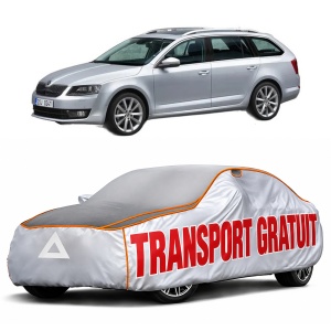 Husa Prelata Antigrindina Auto SKODA Octavia III Combi (5E5, 5E6) din 2012-2020, Protectie auto contra intemperiilor la grindina, Waterproof, 4x Stickere auto SKODA