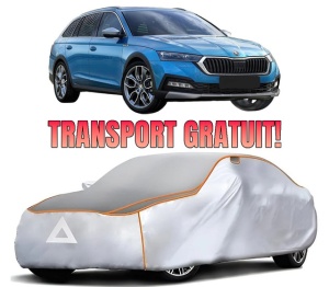 Husa Prelata Antigrindina Auto SKODA Octavia IV (NX3, NN3, PV3) din 2020-2021, Protectie auto contra intemperiilor la grindina, Waterproof, 4x Stickere auto SKODA