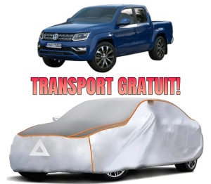 Husa Prelata Antigrindina Auto Volskwagen AMAROK (T1A, T1B) din 2022, Protectie auto contra intemperiilor la grindina, Waterproof, 4x Stickere auto Volskwagen