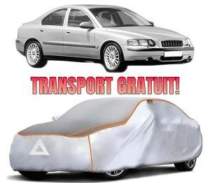 Husa Prelata Antigrindina Auto VOLVO S60 I (384) din 2000-2010, Protectie auto contra intemperiilor la grindina, Waterproof, 4x Stickere auto VOLVO