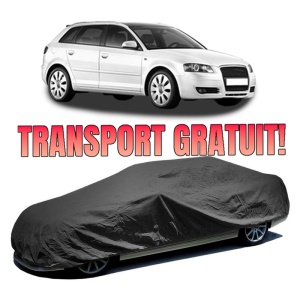 Husa prelata auto pentru AUDI A3 Sportback (8PA) 2004 - 2013, culoare negru, material textil impermeabil, rezistanta la intemperii praf UV, CARPASSION Husa Protectie