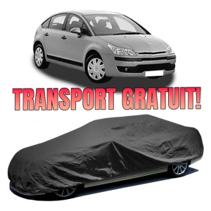 Husa prelata auto pentru CITROEN C4 I (LC_) 2004 - 2012, culoare negru, material textil impermeabil, rezistanta la intemperii praf UV, CARPASSION Husa Protectie