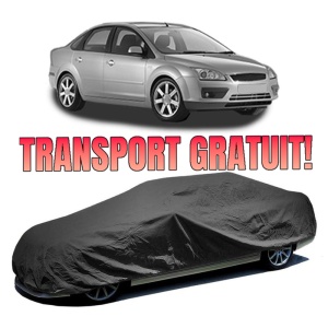 Husa prelata auto pentru FORD FOCUS II Saloon (DB_, FCH, DH) 2005 - 2012, culoare negru, material textil impermeabil, rezistanta la intemperii praf UV, CARPASSION Husa Protectie