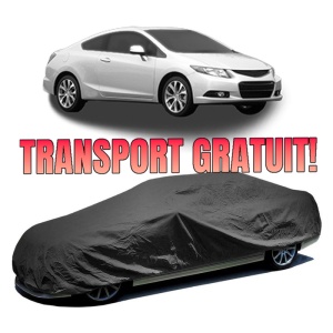 Husa prelata auto pentru HONDA CIVIC IX Coupe 2014, culoare negru, material textil impermeabil, rezistanta la intemperii praf UV, CARPASSION Husa Protectie