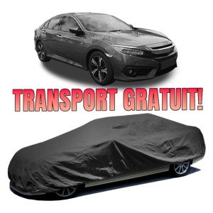 Husa prelata auto pentru HONDA CIVIC X Saloon (FC_) 2015 - 2022, culoare negru, material textil impermeabil, rezistanta la intemperii praf UV, CARPASSION Husa Protectie