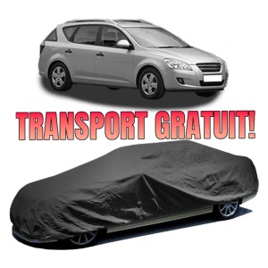 Husa prelata auto pentru KIA CEE'D SW (ED) 2007 - 2012, culoare negru, material textil impermeabil, rezistanta la intemperii praf UV, CARPASSION Husa Protectie