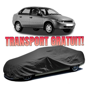 Husa prelata auto pentru LADA KALINA Saloon (1118) 2004 - 2013, culoare negru, material textil impermeabil, rezistanta la intemperii praf UV, CARPASSION Husa Protectie