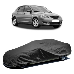 Husa prelata auto pentru MAZDA 3 (BK) 2003 - 2009, culoare negru, material textil impermeabil, rezistanta la intemperii praf UV, CARPASSION Husa Protectie - Img 2