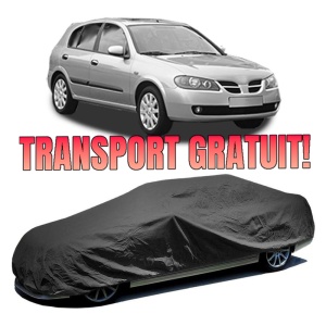 Husa prelata auto pentru NISSAN ALMERA II Hatchback (N16) 2000 - 2006, culoare negru, material textil impermeabil, rezistanta la intemperii praf UV, CARPASSION Husa Protectie
