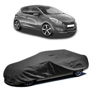 Husa prelata auto pentru PEUGEOT 208 I (CA_, CC_) 2012 - 2019, culoare negru, material textil impermeabil, rezistanta la intemperii praf UV, CARPASSION Husa Protectie - Img 2