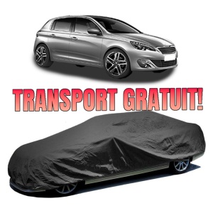 Husa prelata auto pentru PEUGEOT 308 II (LB_, LP_, LW_, LH_, L3_) 2013 - 2021, culoare negru, material textil impermeabil, rezistanta la intemperii praf UV, CARPASSION Husa Protectie