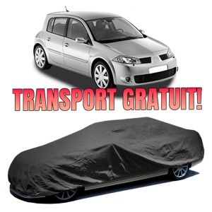 Husa prelata auto pentru RENAULT MEGANE II (BM0/1_, CM0/1_) 2002 - 2011, culoare negru, material textil impermeabil, rezistanta la intemperii praf UV, CARPASSION Husa Protectie