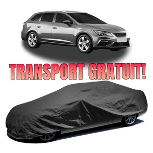 Husa prelata auto pentru SEAT LEON Sportstourer (KL8, KLD) 2020, culoare negru, material textil impermeabil, rezistanta la intemperii praf UV, CARPASSION Husa Protectie