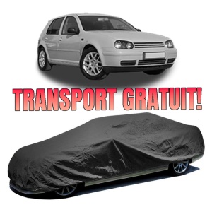 Husa prelata auto pentru Volkswagen Golf IV (9B3) 2008 - 2014, culoare negru, material textil impermeabil, rezistanta la intemperii praf UV, CARPASSION Husa Protectie