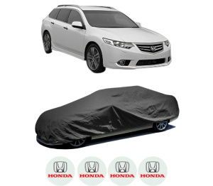 Husa tip prelata auto HONDA ACCORD VII Tourer (CM, CN) din 2003-2008, Culoare Negru, material textil impermeabil, rezistanta la intemperii praf UV, CARPASSION Husa Protectie, 4 Stickere auto cu HONDA - Img 2