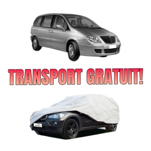 Husa tip prelata auto LANCIA PHEDRA (179_) din 2002-2010, Culoare Gri, material textil impermeabil, rezistanta la intemperii praf UV, CARPASSION Husa Protectie, 4 Stickere auto cu LANCIA